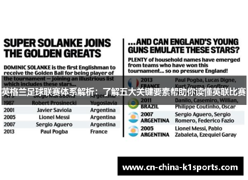 英格兰足球联赛体系解析：了解五大关键要素帮助你读懂英联比赛